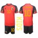 Belgien Eden Hazard #10 Barnkläder Hemma matchtröja till baby VM 2022 Kortärmad (+ Korta byxor) Billigt
